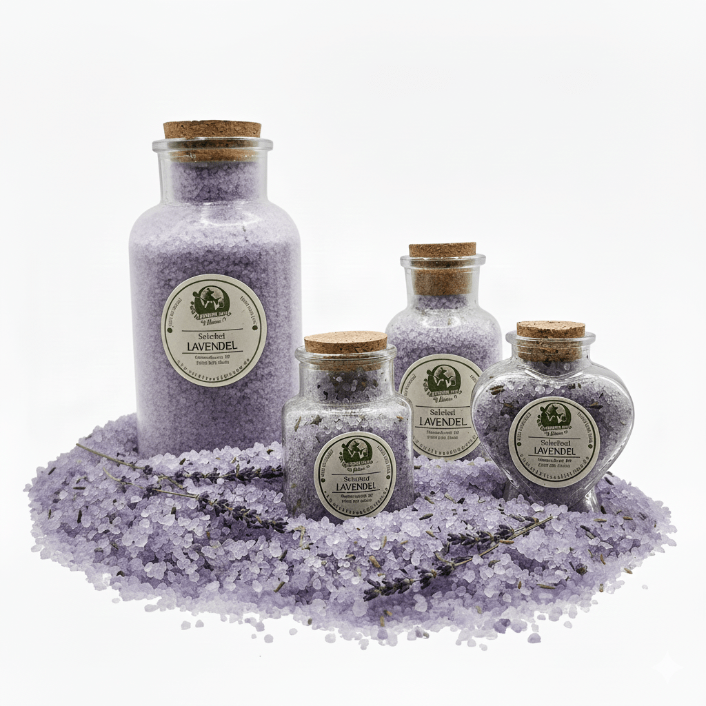 Peeling Lavendel_4 flaschen Salz Öl Peeling - Lavendel – Bild 1