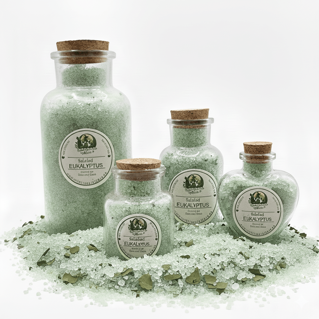 peeling eukalyptus_4 flaschen Salz Öl Peeling - Eukalyptus – Bild 1